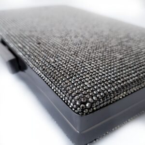 Leia Gunmetal Grey Crystal Clutch Bag