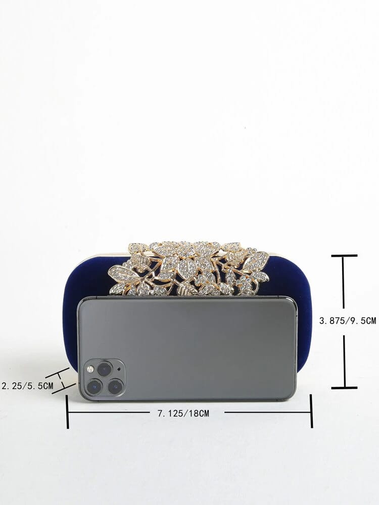 Rylie Blue Velvet Bag - Image 3