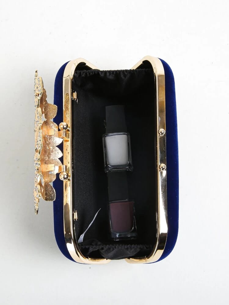 Rylie Blue Velvet Bag - Image 7