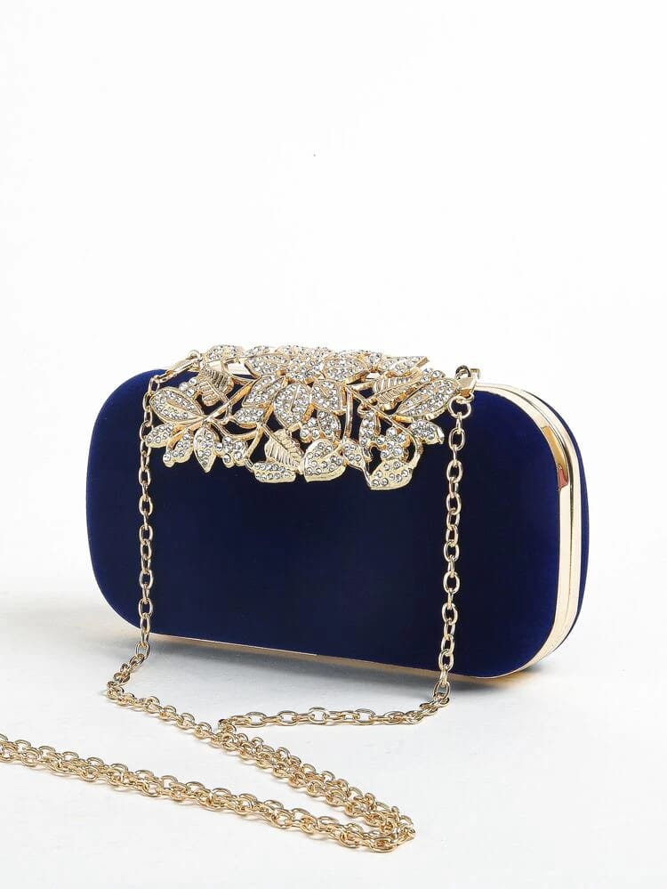 Rylie Blue Velvet Bag - Image 2
