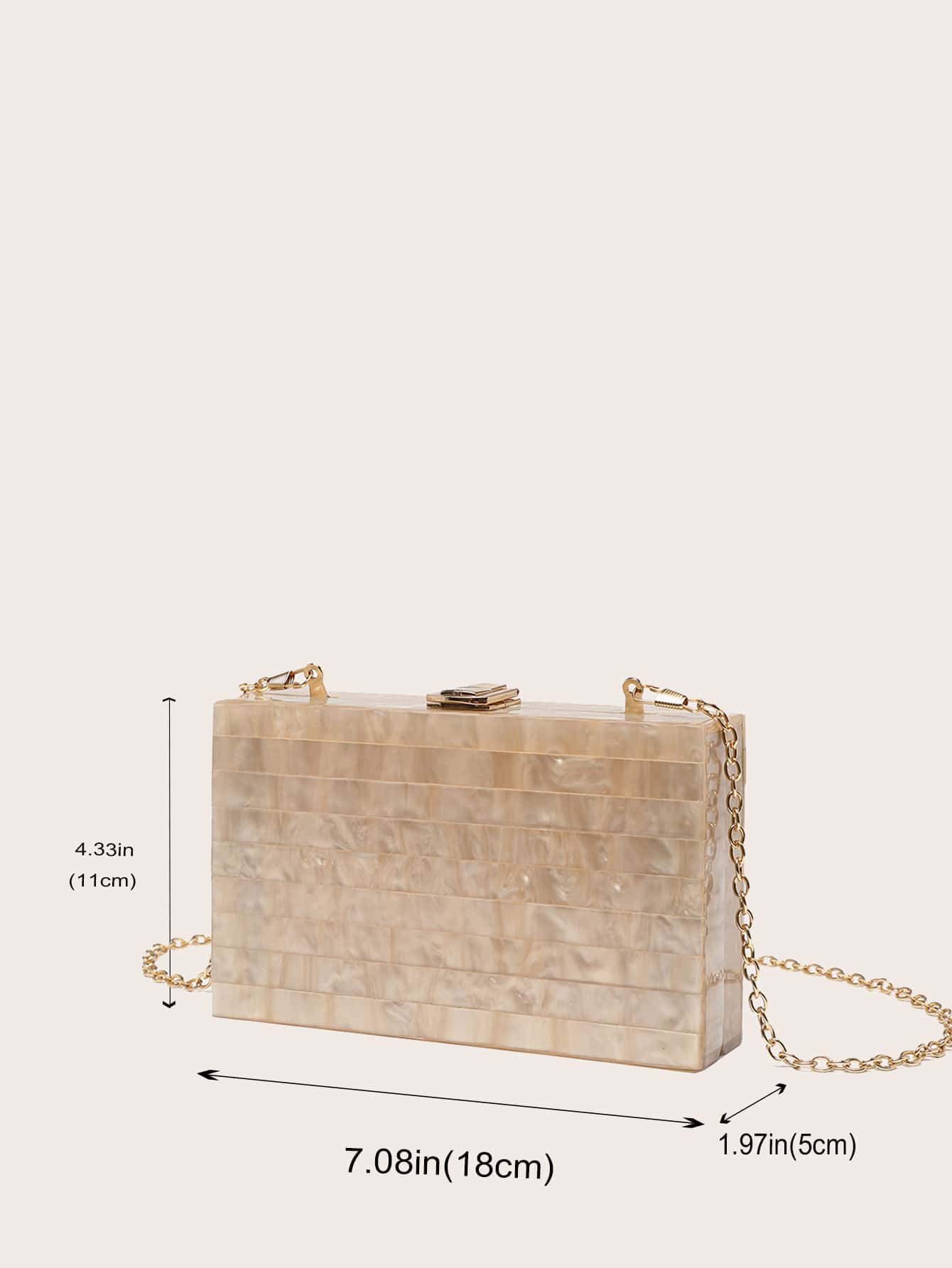 Champagne Gold Acrylic Stripe Bag - Image 8