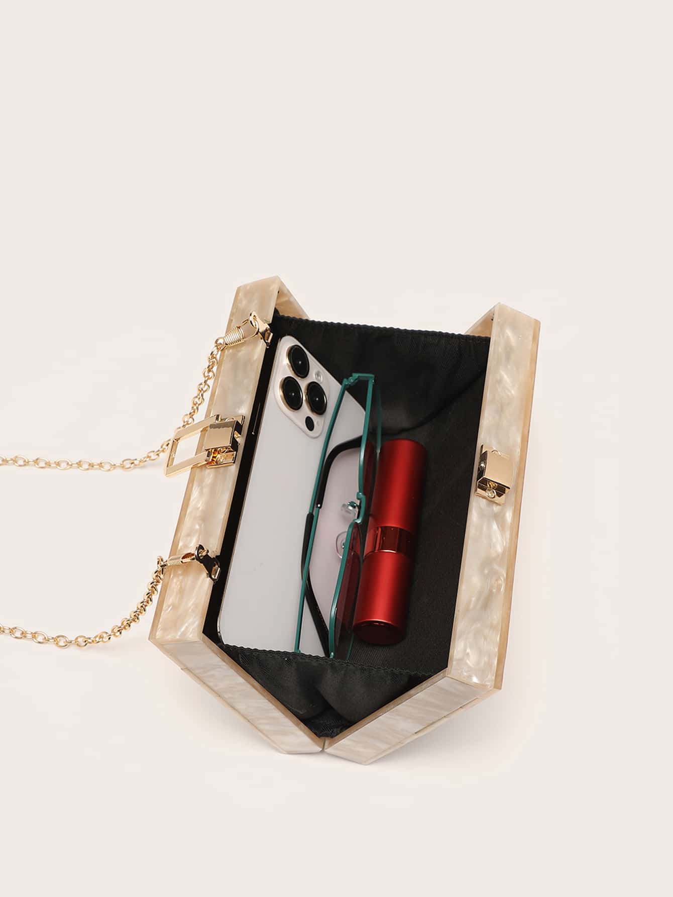 Champagne Gold Acrylic Stripe Bag - Image 7