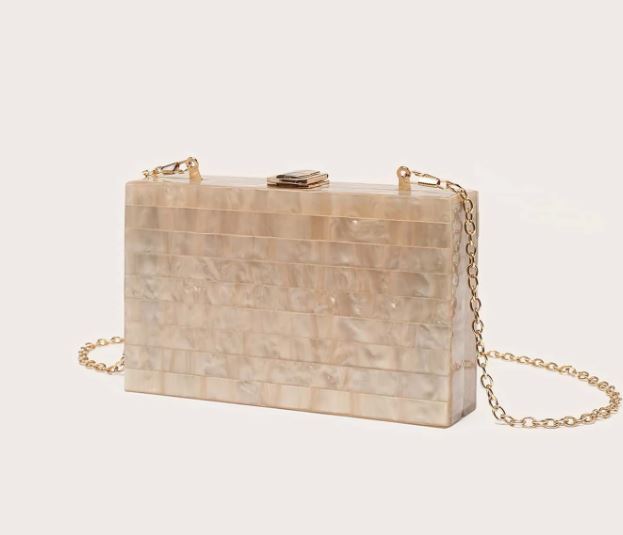 Champagne Gold Acrylic Stripe Bag