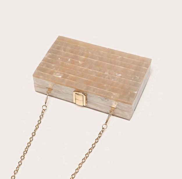Champagne Gold Acrylic Stripe Bag - Image 4