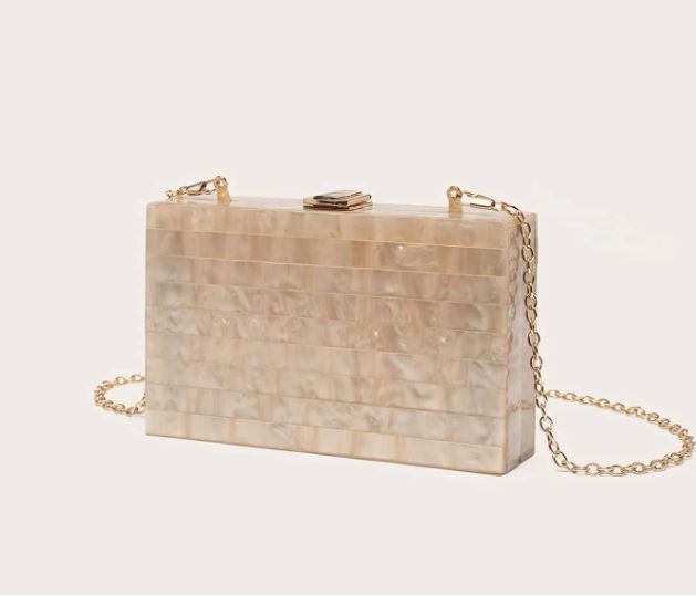 Champagne Gold Acrylic Stripe Bag - Image 2