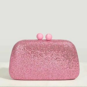 Fuscia Pink crystal Clutch Bag