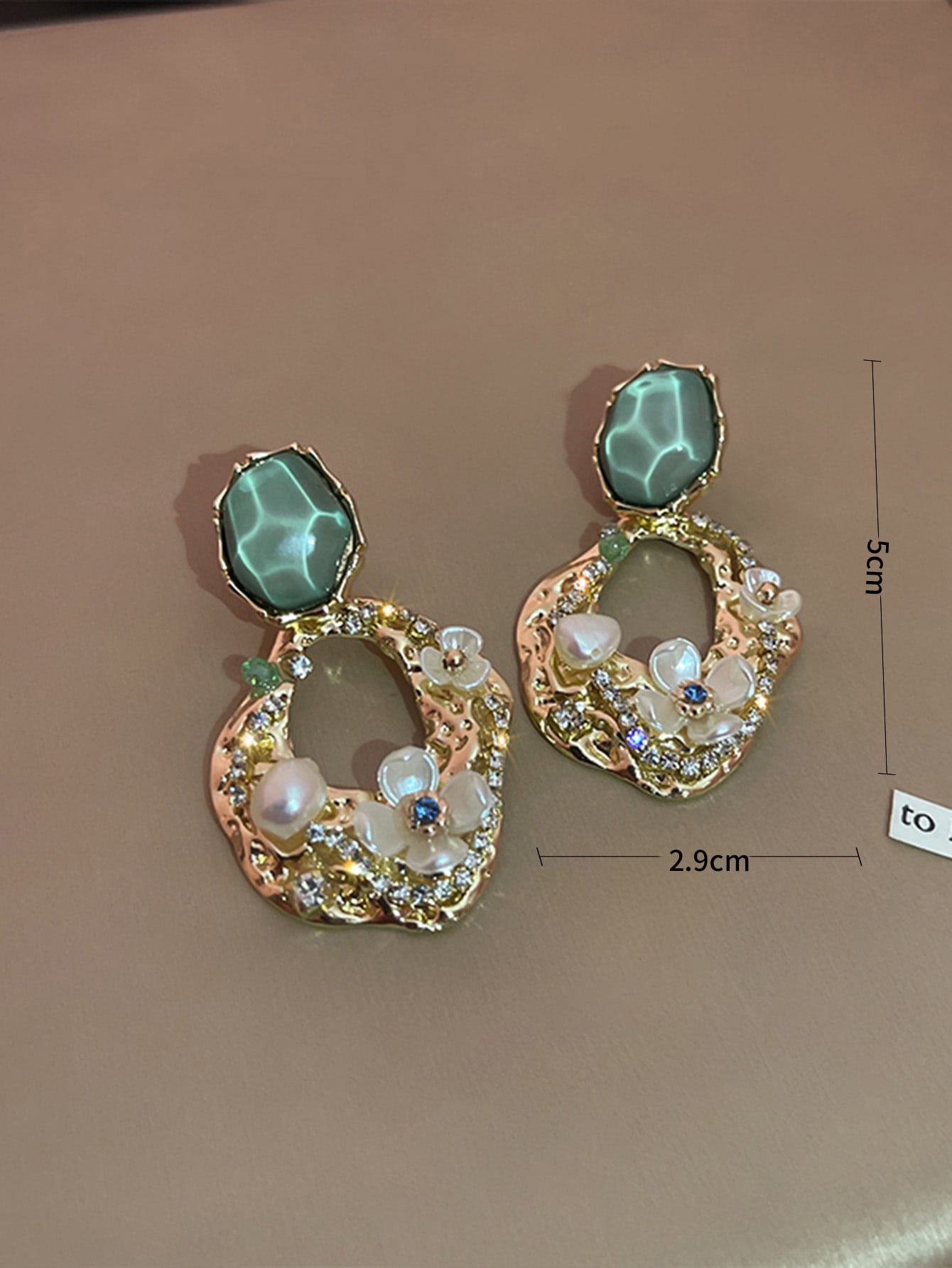 Mint Rhinestone Earring - Image 5