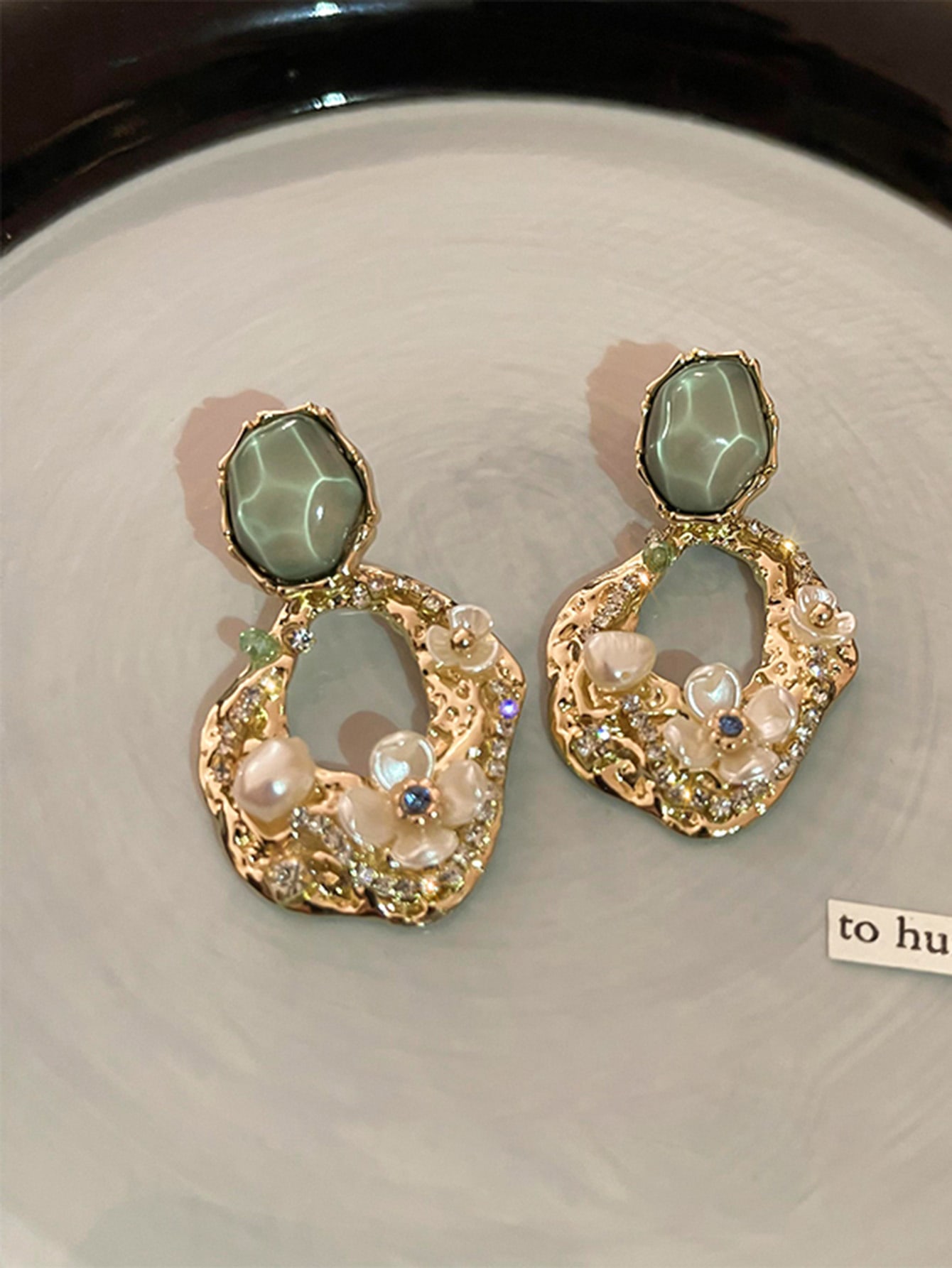 Mint Rhinestone Earring - Image 4