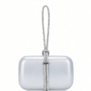 Silver Glitter Rope Handle Bag