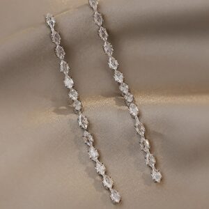 Silver Crystal Maxi Drop Earring