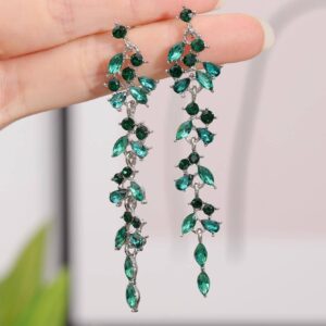Green Long Vine Earring