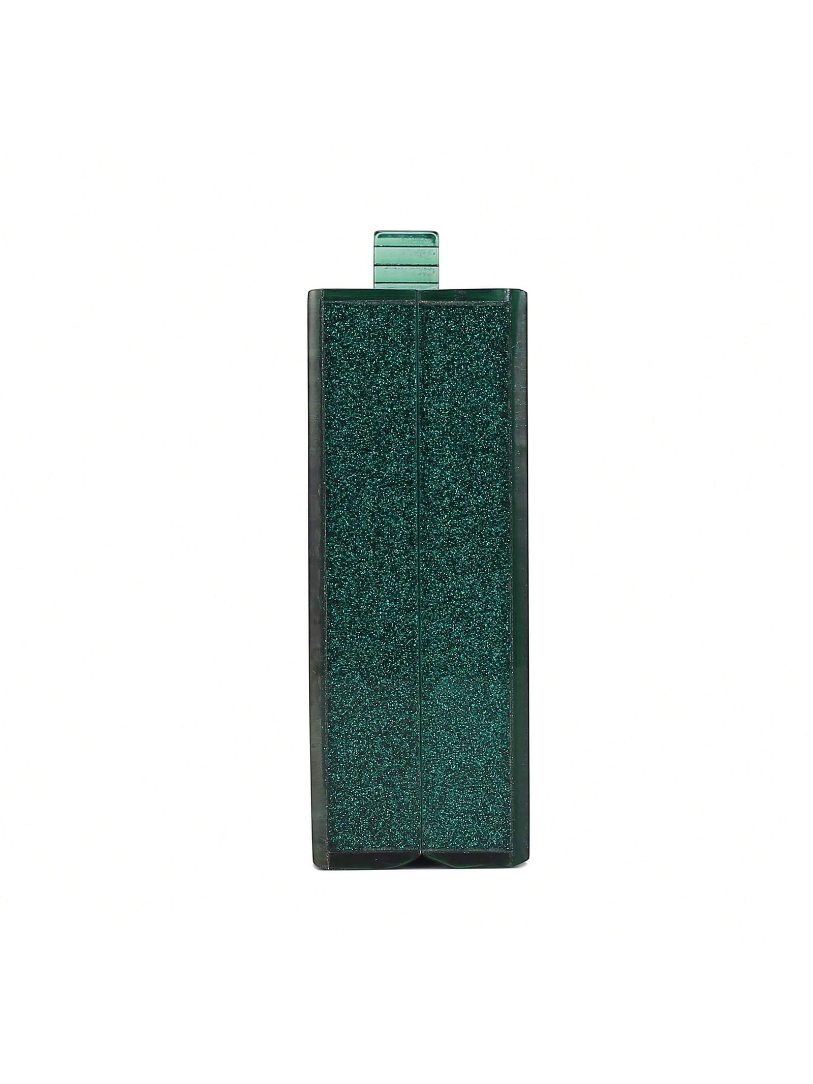 Green Stripe Acrylic Clutch Bag - Image 8