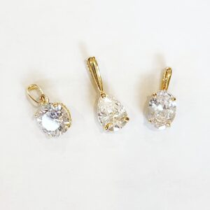 9ct Yellow Gold Cubic Zirconia Round Pendant