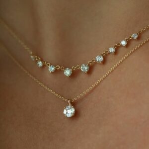 9ct Yellow Gold Cubic Zirconia Round Pendant
