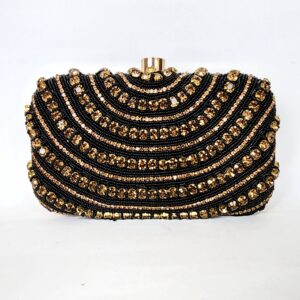 Afrah Black Beaded  Bag
