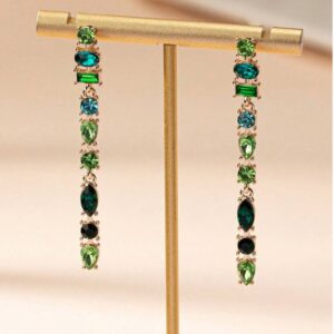 Green Sea Rhinestone Earrings