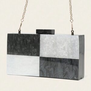 Check Acrylic Clutch Bag