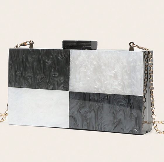 Check Acrylic Clutch Bag - Image 3