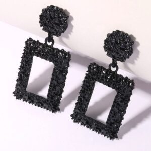 Black Quad Drop Earring