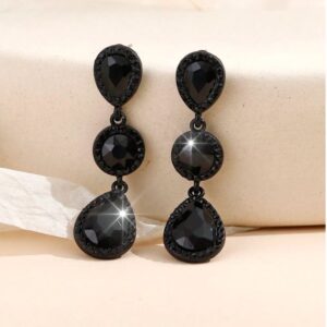 Black Tri Drop Earring
