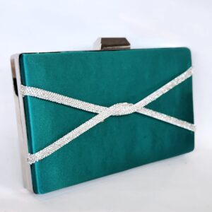 Dilara Teal X Clutch Bag