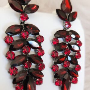 Deep Red Crystal Earrings