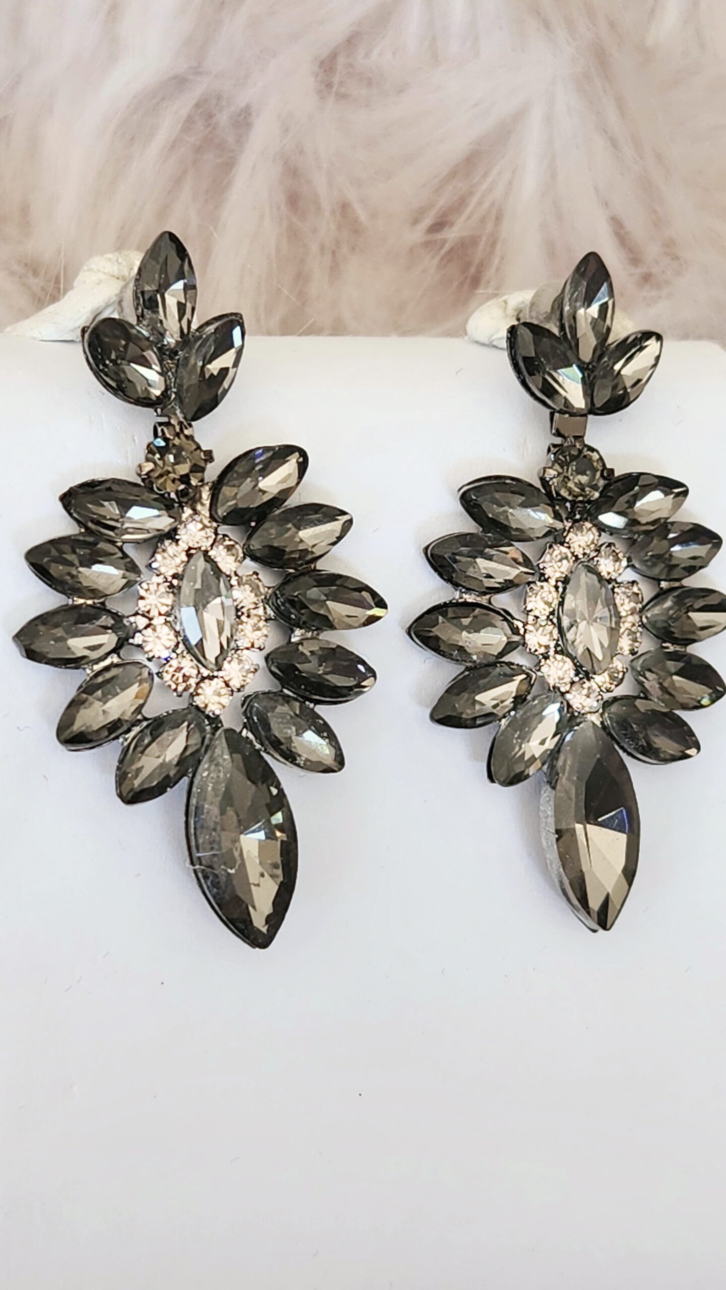 Grey Crystal Earrings v2 - Image 2