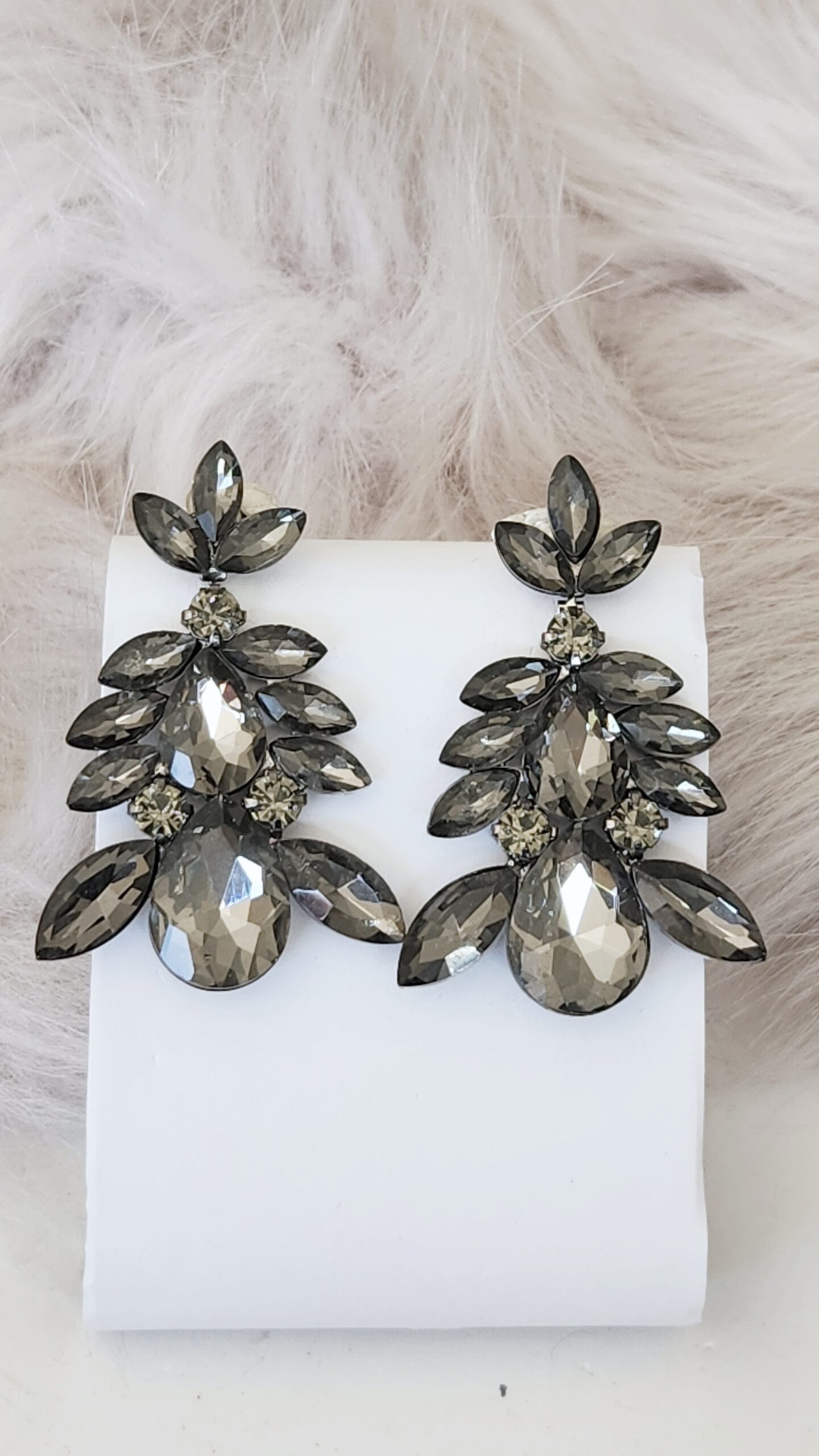 Grey Crystal Earrings v1