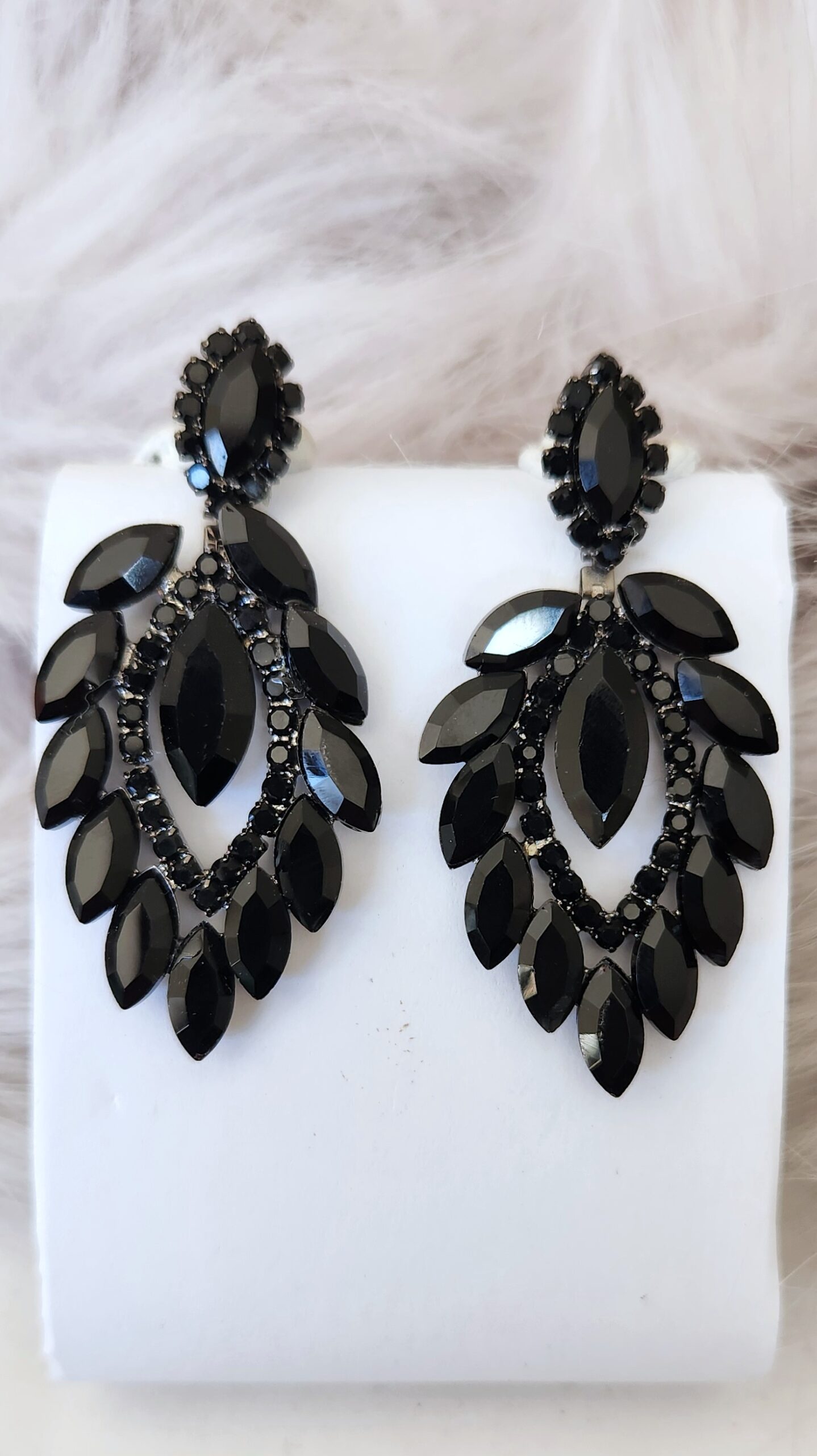 Black Crystal Earrings V1