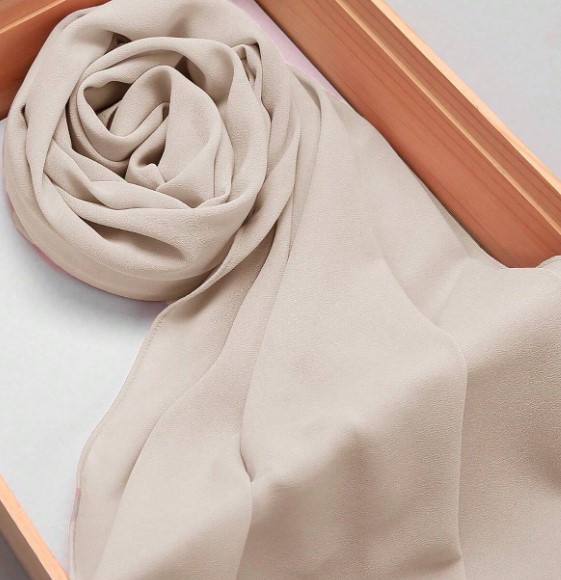 Essential Chiffon Scarf | Cream HS10 - Image 3