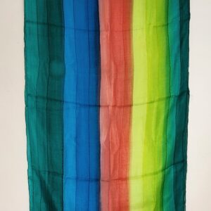 100% Silk Striped Blue Green SLK2