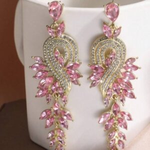 Pink Vine Rhinestone Earring