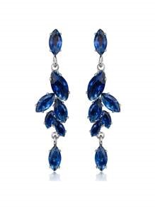 Blue Crystal Leaf Earrings Compact - Image 4