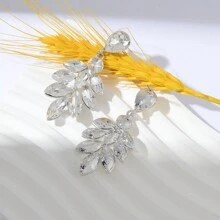 Emmie Silver Crystal Earrings - Image 2
