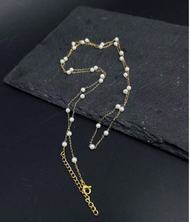 18k Gold-Dipped Long Pearl Necklace