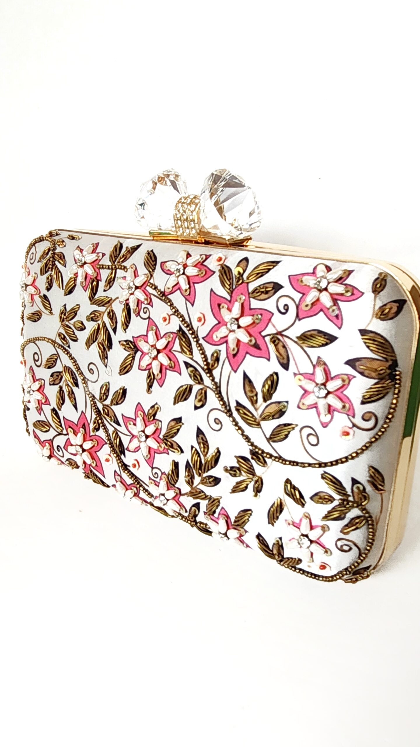 Fushia Vine Embroidered Bag - Image 4