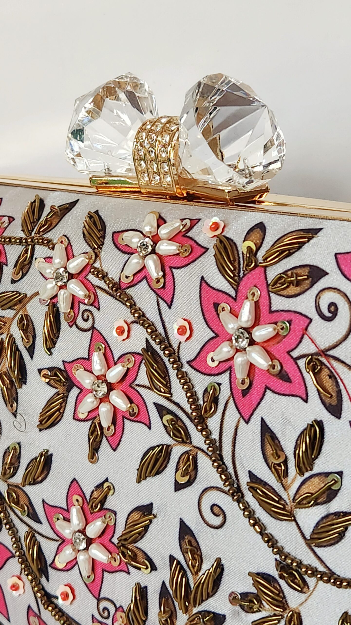Fushia Vine Embroidered Bag - Image 8