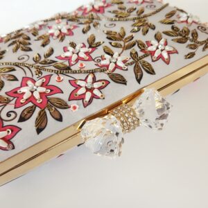 Fushia Vine Embroidered Bag