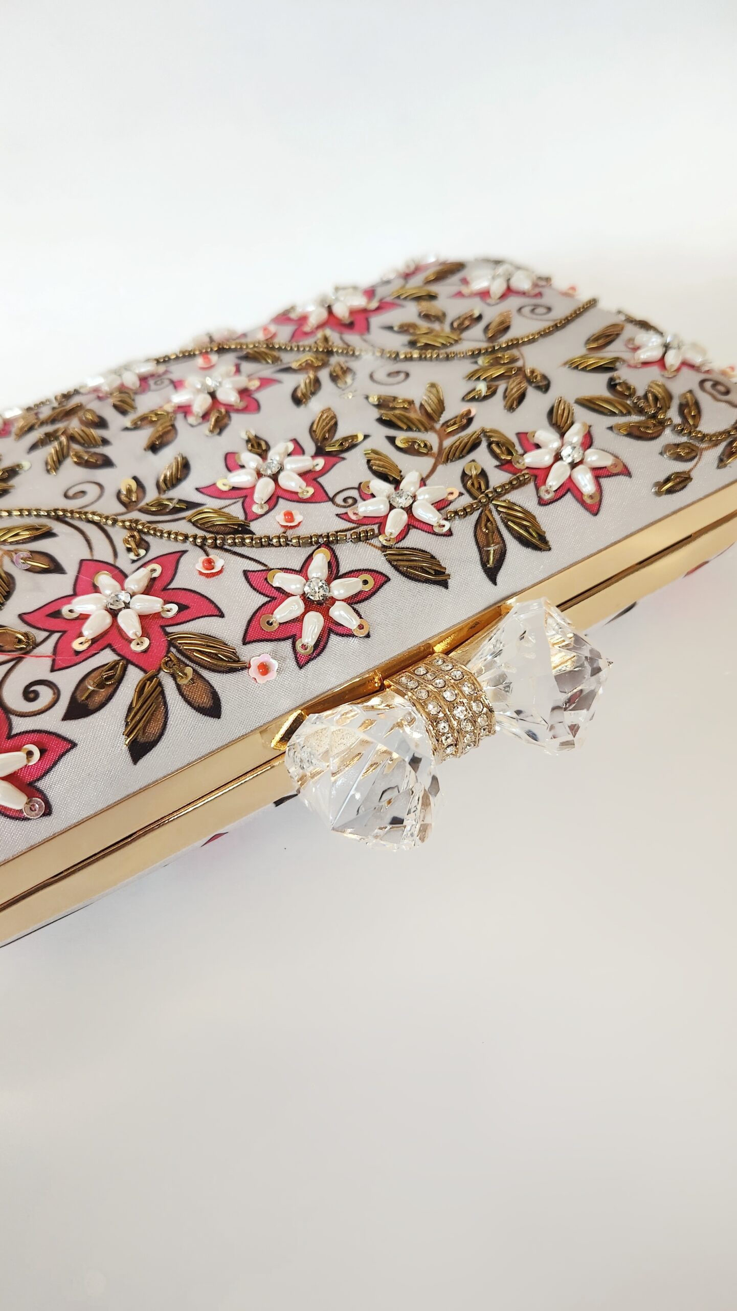 Fushia Vine Embroidered Bag