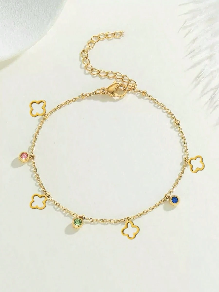Clover Multi-coloured Charm Bracelet - Image 3
