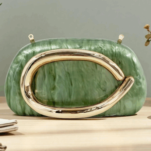 Kylie Green Oval Handle Acrylic Bag