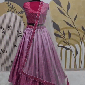 Persian Pink Lehenga Semi Stitched