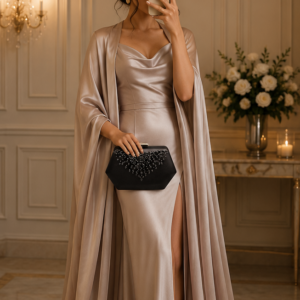 Enya Black Clutch Bag