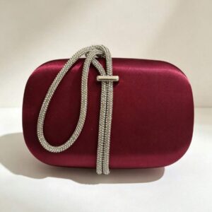 Burgundy Glitter Rope Handle Bag