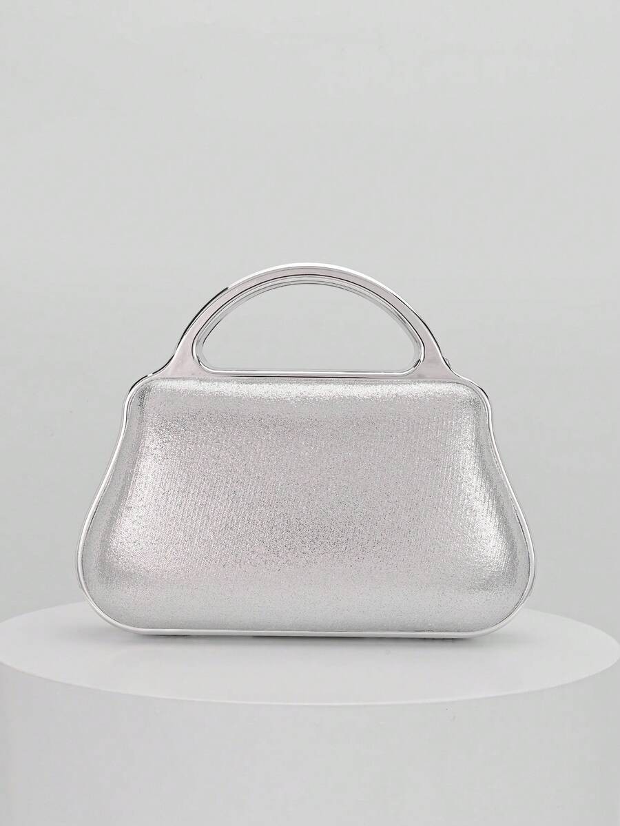 Stella Rhinestone Silver Clutch - Image 4