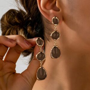 Resi Brown TriDrop Earring