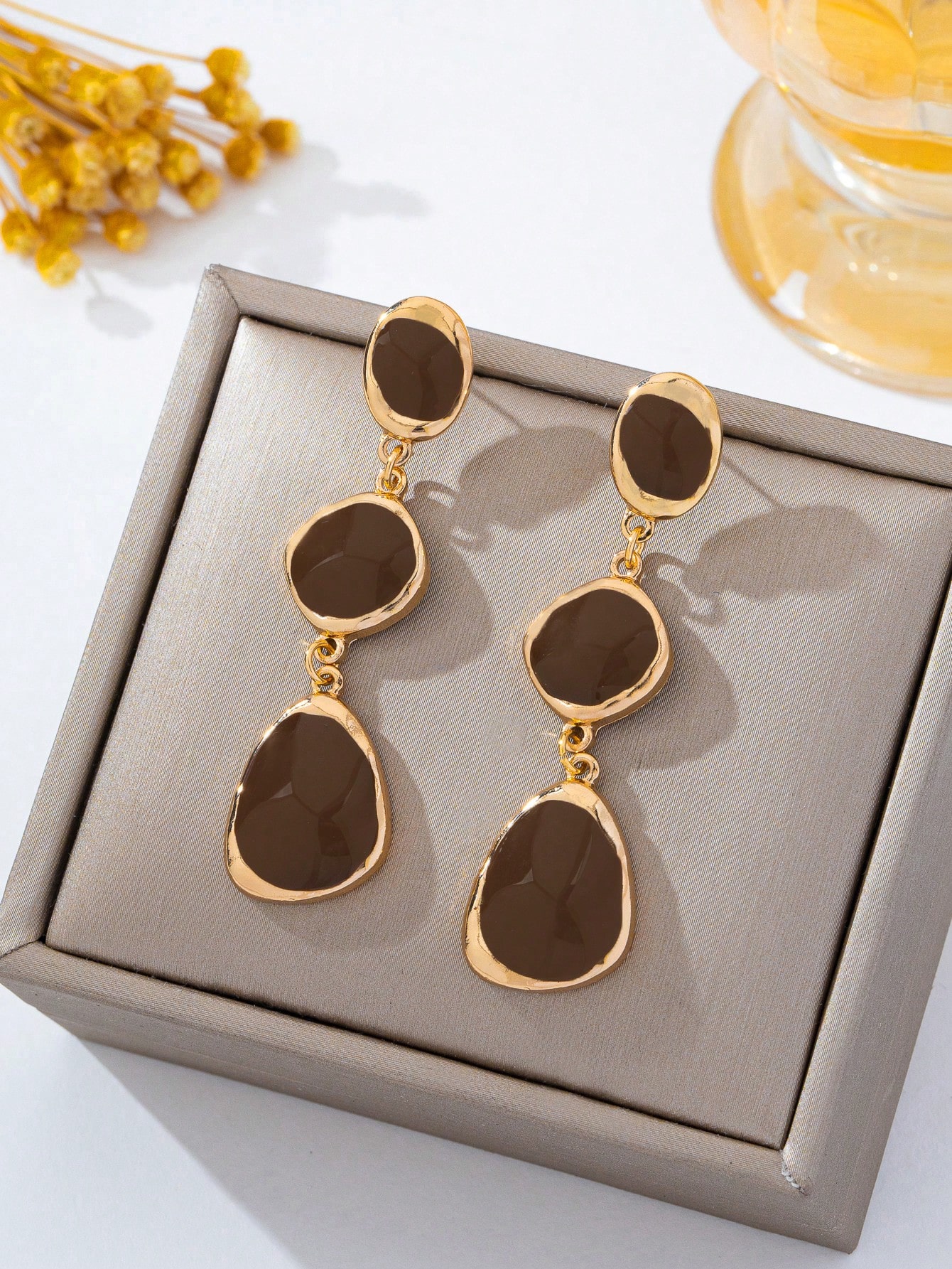 Resi Brown TriDrop Earring - Image 2