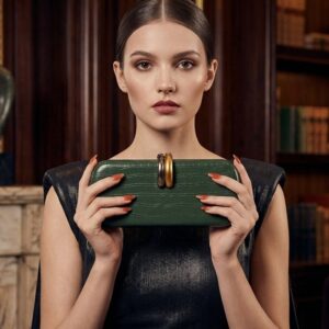 Nyla Green Croc Bag