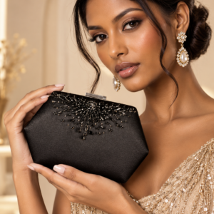 Enya Black Clutch Bag